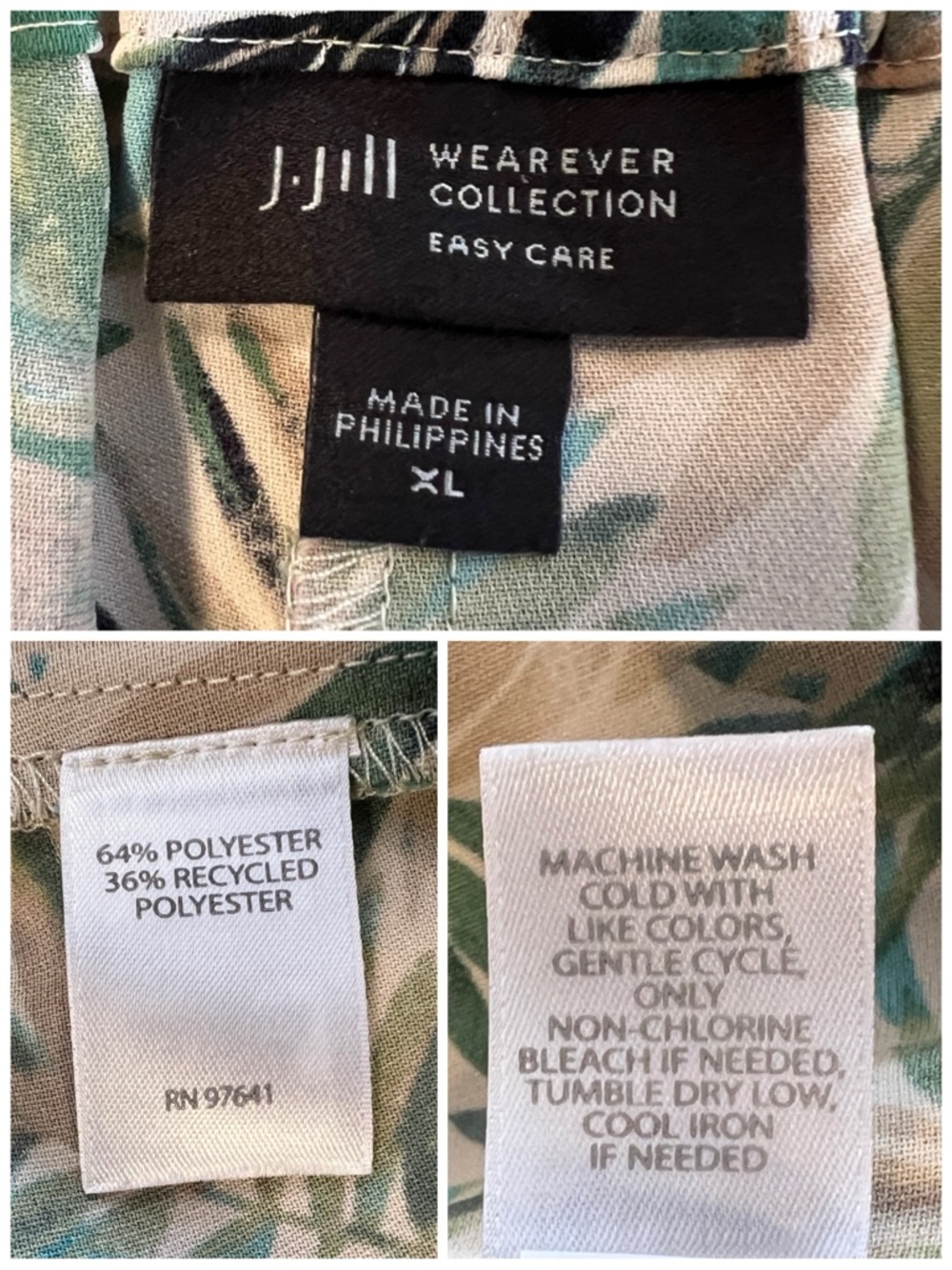 J.JILL Women Size XL Oatmeal Layered Palms Wearever Easy-Care Wide-Leg Crop Pant - Picture 13 of 15